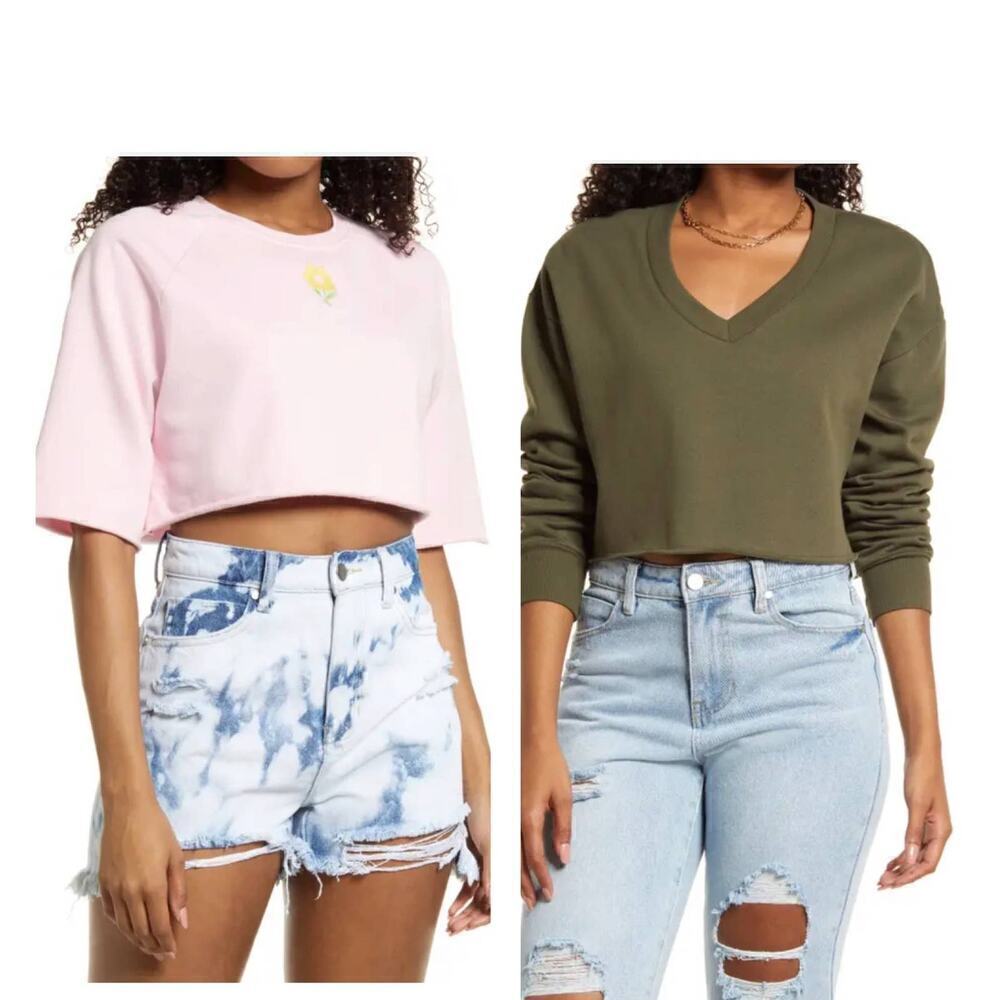 NWT BP Set of 2 Crop Sweatshirts Size Small